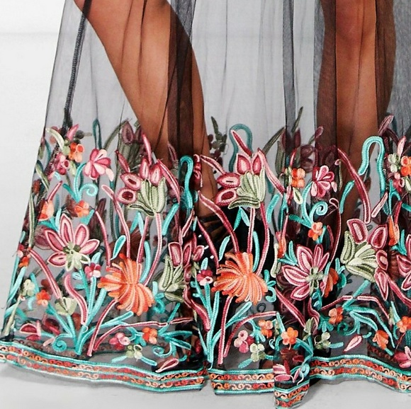 Boutique Embroidered Hem Mesh Maxi Dress - Picture 5 of 5